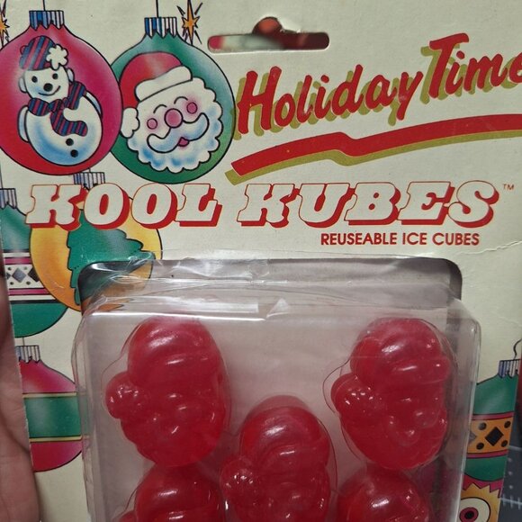 Human Kool Kubes Reusable Ice Cube Santa Red Vintage 90s Holiday Christmas Drink - Picture 3 of 8